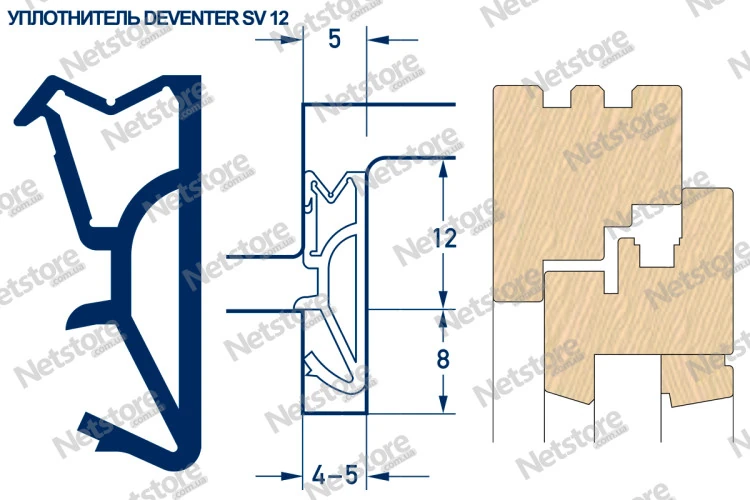 уплотнитель для деревянных окон, дверей Deventer SV 12