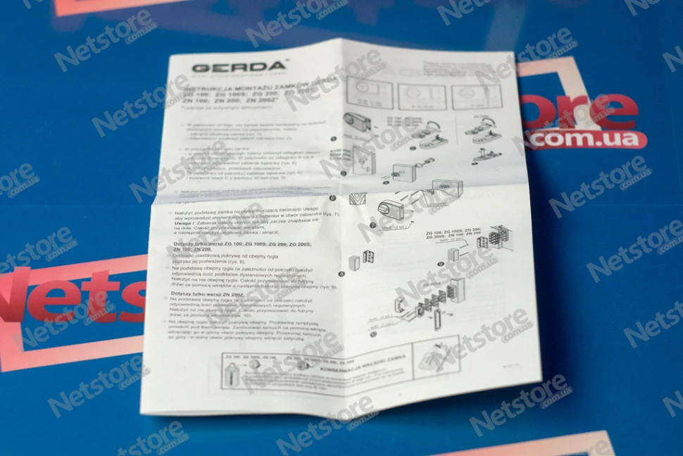 инструкция Gerda ZN 100 накладной замок для дверей