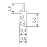 Точное сечение Schlegel DX 1403 (LT 1403): размеры 5,0; 6,6; 3,4 и 3,6 мм