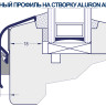 ALURON APZ 21/40 (алюрон апз 21-40)польский отлив для окон ( защитный профиль на створку, алюминиевый профиль)