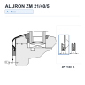 Схема встановлення заглушки Aluron ZM 21/40/5 - кліпса ZP 21/40 у положенні A, 5 мм