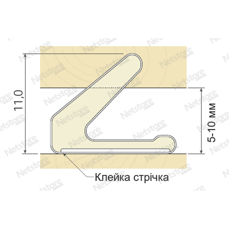 Монтаж Schlegel Q-Lon 3121 на клейку стрічку, робочий зазор 5-10 мм