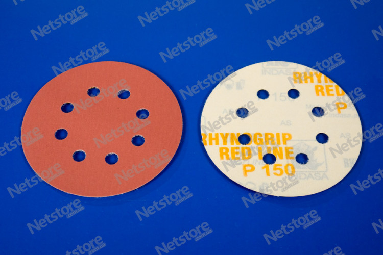шліфувальні круги INDASA RHYNOGRIP DISCS (RED LINE) 125 мм., 8 отв., 50 шт.
