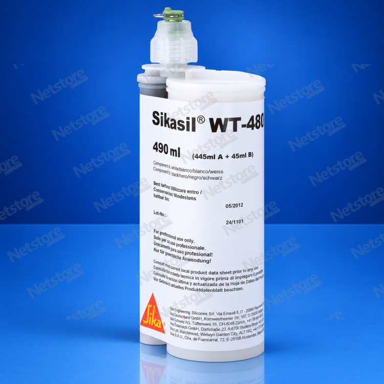 Sikasil WT-480 чорний 490 мл, подвійний картридж A+B. Зразок пакування виробника.