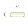 Чертеж профиля Schlegel Q-LON 3122 - размер 7 × 2,2 мм